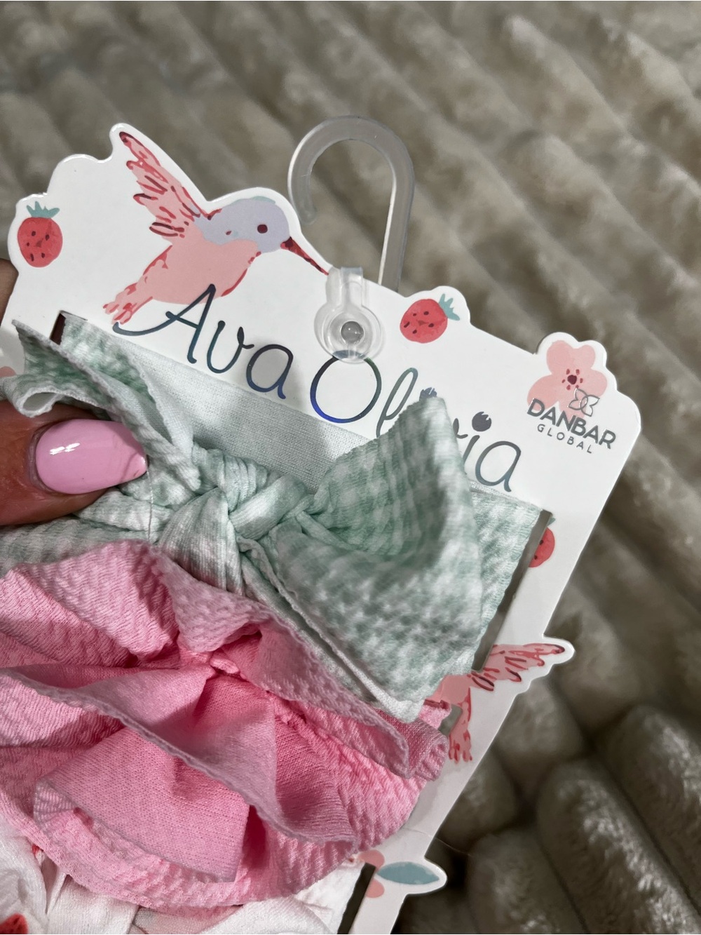 Ava Olivia Kids Pink & Mint Bow Hair Clips by